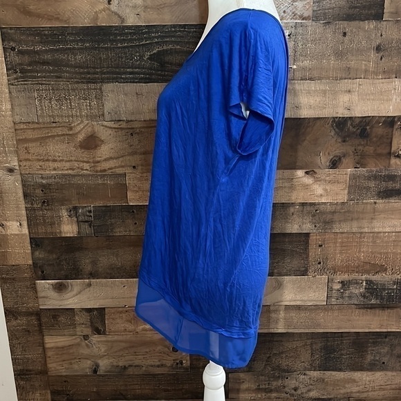 Halogen Mesh Hi Low Blue T Shirt Medium - Picture 6 of 7
